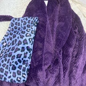Purple Bathrobe (XL) and Hair Towel